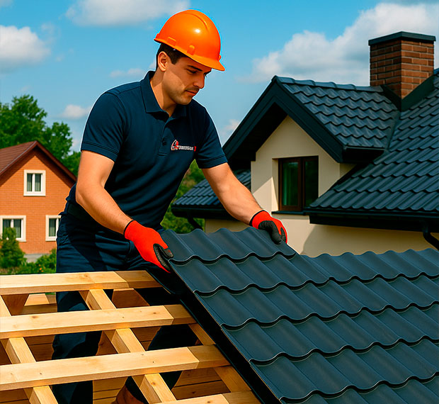 Кровля из металлочерепицы под ключ в Саранске