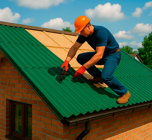 Монтаж кровли из профнастила в Саранске