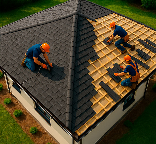 Монтаж четырехскатной крыши в Саранске