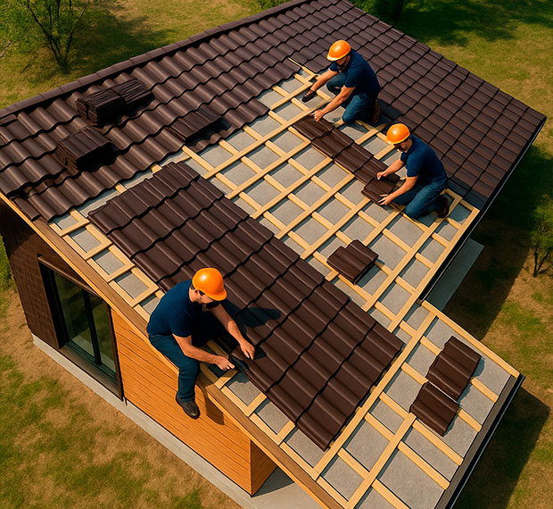 Монтаж 1-скатной крыши в Саранске